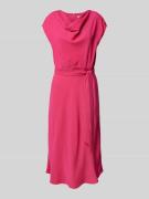 DKNY Midikleid mit Wasserfall-Ausschnitt in Pink, Größe 36