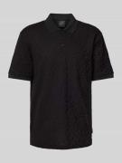 ARMANI EXCHANGE Regular Fit Poloshirt mit Strukturmuster in Black, Grö...