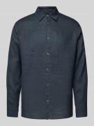 Mazine Regular Fit Freizeithemd aus reinem Leinen in Marine, Größe S