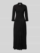 YAS Hemdblusenkleid aus Viskose mit Knopfleiste in Black, Größe XS