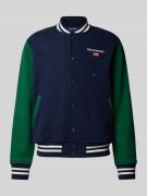 Polo Sport College-Jacke mit Label-Stitching in Dunkelblau, Größe L