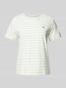 Gant T-Shirt mit Label-Stitching in Mint, Größe S