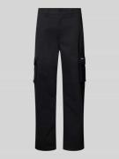 REVIEW Cargohose mit Label-Detail in Black, Größe M