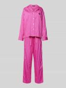 Lauren Ralph Lauren Pyjama mit Logo-Stitching in Pink, Größe L