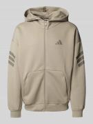 ADIDAS SPORTSWEAR Oversized Sweatjacke mit Label-Print in Taupe, Größe...