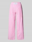 ANOTHER COTTON LAB Wide Leg Pyjama-Hose mit Eingrifftaschen in Rosa, G...
