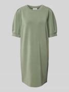 s.Oliver RED LABEL Regular Fit Scuba-Kleid mit Puffärmeln in Khaki, Gr...