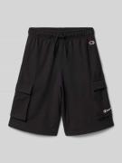 CHAMPION Sweatshorts mit Logo-Stitching in Black, Größe 140