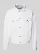Calvin Klein Jeans Jeansjacke mit Label-Patch in Weiss, Größe L
