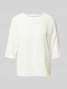 Marc Cain T-Shirt mit geripptem Rundhalsausschnitt in Offwhite, Größe ...