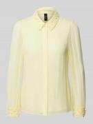 Marc Cain Regular Fit Bluse mit Applikationen in Hellgelb, Größe 42