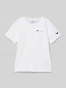 CHAMPION T-Shirt mit Label-Print in Weiss, Größe 128
