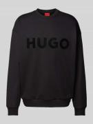 HUGO Sweatshirt mit Label-Print Modell 'Dinex' in Black, Größe L