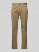 BOSS Orange Slim Fit Chino mit französischen Eingrifftaschen in Beige,...