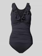Lauren Ralph Lauren Badeanzug mit Volants in Black, Größe XS