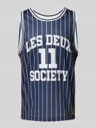 Les Deux Tanktop mit Label-Print Modell 'Silas' in Dunkelblau, Größe L