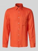 Marc O'Polo Regular Fit Leinenhemd mit aufgesetzter Brusttasche in Ora...
