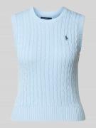Polo Ralph Lauren Strickpullover im ärmellosen Design in Hellblau, Grö...