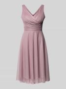 TROYDEN COLLECTION Cocktailkleid in Wickel-Optik in Flieder, Größe 32