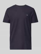 Fynch-Hatton T-Shirt mit Logo-Stitching in Marine, Größe XXL