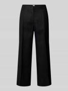 Brax Straight Leg Leinenhose mit verkürztem Schnitt in Black, Größe 34
