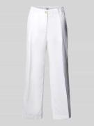 Brax Straight Leg Leinenhose mit verkürztem Schnitt in Weiss, Größe 36