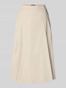 s.Oliver BLACK LABEL Ausgestellter Midi-Rock mit Bundfalten in Sand, G...