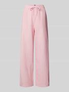 Tommy Jeans Weite Hose aus Baumwoll-Leinen-Mix in Hellrosa, Größe L