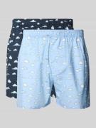 POCKIES Boxershorts mit Label-Detail im 2er-Pack in Hellblau, Größe S
