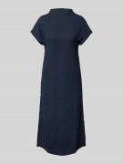 Tom Tailor Denim Fließendes Midi-Kleid mit Stehkragen in Dunkelblau, G...