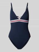 TOMMY HILFIGER Badeanzug mit Logo-Tape in Marine, Größe M