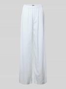 Review Wide Leg Stoffhose mit elastischem Bund in Bleu, Größe L