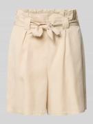 Tom Tailor Denim Regular Fit Shorts mit Bindegürtel in Beige, Größe S