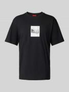 HUGO T-Shirt mit Motiv-Print Modell 'Darthy' in Black, Größe M