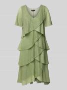 Vera Mont Knielanges Cocktailkleid mit V-Ausschnitt in Gruen, Größe 36