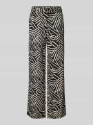 Christian Berg Woman Wide Leg Stoffhose aus Viskose-Leinen-Mix in Blac...