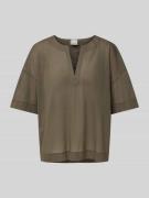 MM Relaxed Fit Bluse mit Tunikakragen Modell 'FIDATO' in Oliv, Größe L