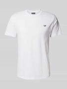 Emporio Armani T-Shirt mit Label-Patch in Weiss, Größe XL