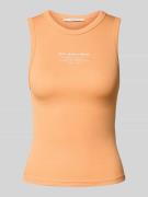 Pepe Jeans Tanktop mit Label-Print Modell 'VIV' in Orange, Größe L