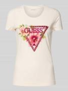 Guess T-Shirt mit Label-Detail in Weiss, Größe S