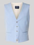 MCNEAL Slim Fit Weste mit Kleinstruktur in Hellblau, Größe 52