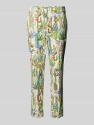 Marc Cain Regular Fit Hose im Allover-Look in Sand, Größe 34