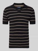 Christian Berg Men Poloshirt mit V-Ausschnitt in Black, Größe 3XL