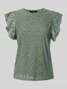 Vero Moda Regular Fit T-Shirt mit Lochstickmuster Muster 'TASSA' in Li...