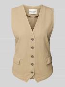 Marc O'Polo Regular Fit Leinenweste aus Baumwoll-Leinen-Mix in Sand, G...