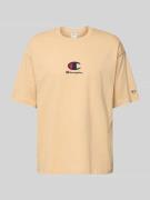 CHAMPION T-Shirt mit Label-Stitching in Beige, Größe L
