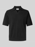 JAKE*S STUDIO MEN Poloshirt mit Strukturmuster in Black, Größe XL