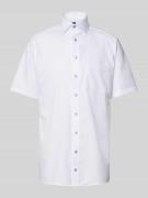OLYMP Modern Fit Kurzarmhemd mit Brusttasche in Weiss, Größe 45