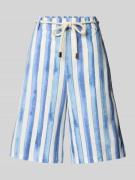Christian Berg Woman Baggy Fit Leinenbermudas mit Bindegürtel in Sky, ...
