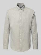 Jake*s Slim Fit Freizeithemd aus Leinen-Baumwoll-Mix in Hellgruen, Grö...